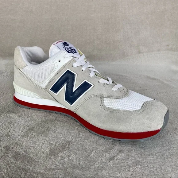 New Balance Classic 574 Shoes Mens Size 12 Gray White Suede Running Sneakers - Picture 6 of 12